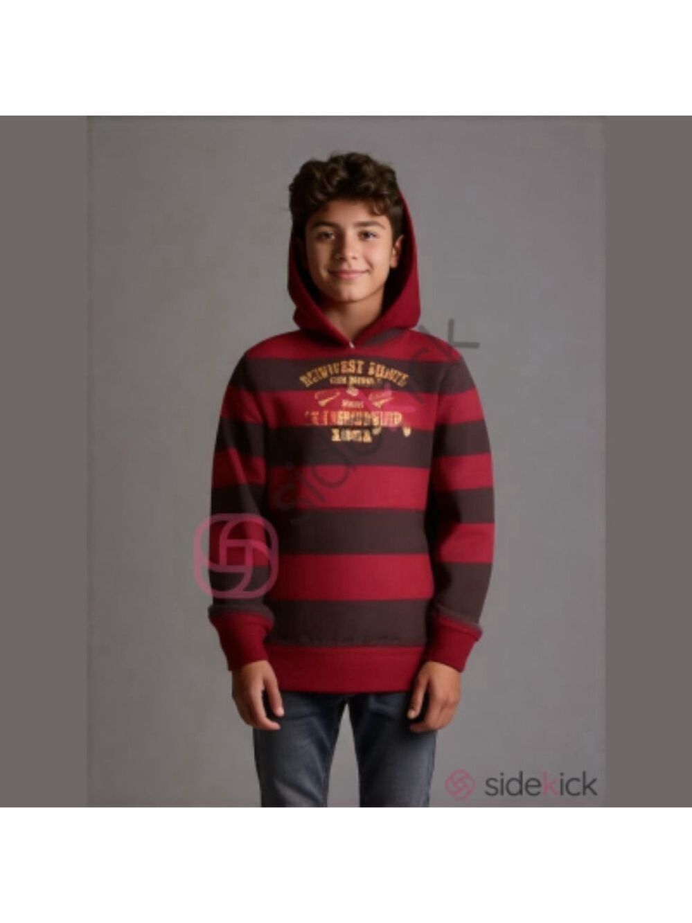 Ruff Hewn Red Brown Boy's Hoodie L 14-16